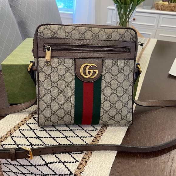 Gucci OPHIDIA GG SMALL MESSENGER BAG - Picture 1 of 7